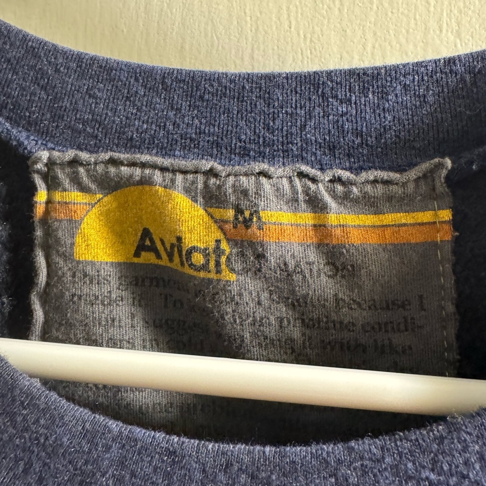 Aviator Nation Navy Crewneck Sweater with Multicolor Logo - Picture 2 of 2